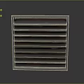 Modern Metallic Air Conditioner Vent With Sleek Grille Design And Durable Structure 3d model