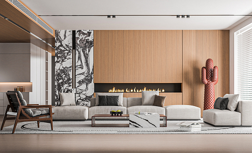 modern living room 3d model