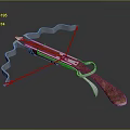 Modern Crossbow Weapon With Metal Frame Wooden Handle And Wavy Edges Design
