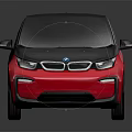 Red BMW Electric Compact Car With Black Roof And Modern Design