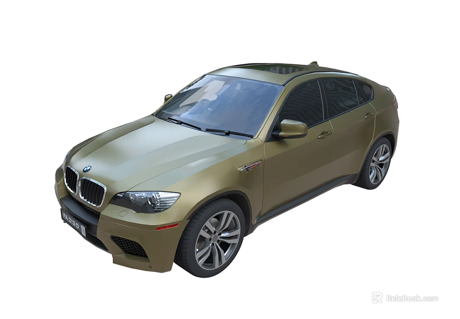 BMW X6 M Golden Sporty SUV With Sleek Design And Alloy Wheels 3d model 