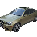 BMW X6 M Golden Sporty SUV With Sleek Design And Alloy Wheels