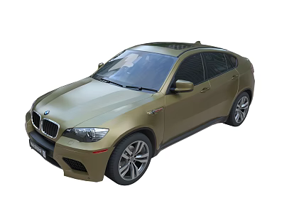 BMW X6 M Golden Sporty SUV With Sleek Design And Alloy Wheels 3d model