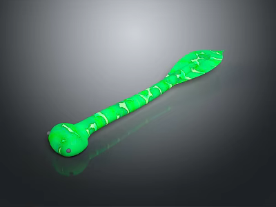 Green Bio Inspired Snake Themed Decorative Figurine With Elongated Body And Glossy Patterns 3d model