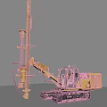 Tracked Function Vehicle Drill Rig Featuring Long Drill Rod And Operator Cab 3d model