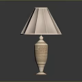 Modern Elegant Table Lamp With White Pleated Lampshade And Textured Golden Column Base Design