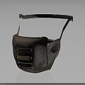 Leather Mask with Textured Strap and Metal Accents Vintage Design