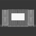 Scenic Stage Structure With Metal Frame Transparent Panels And Reflective Platform