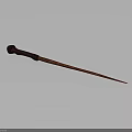 Handcrafted Wooden Magic Wand With Carved Handle And Unique Texture