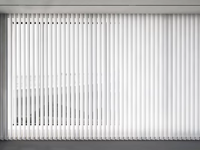 White Window Blinds Covering Entire Window in Modern Minimalist Home Interior Design 3d model