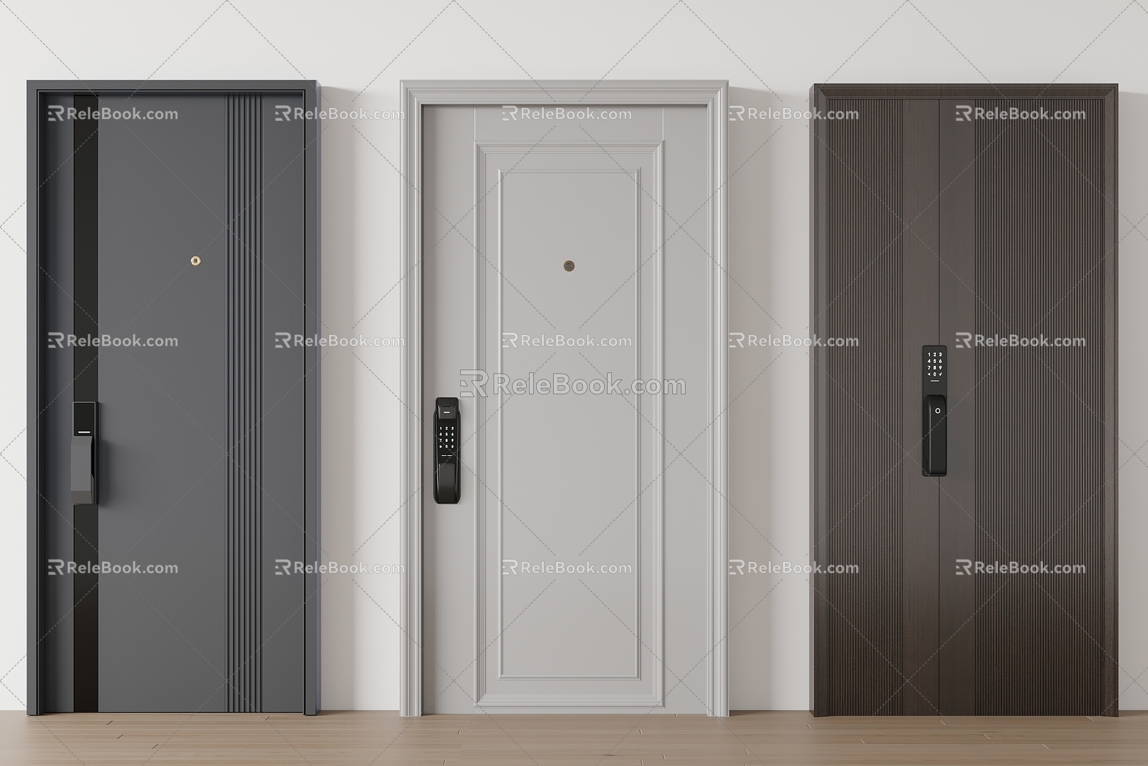 Modern door combination single door security door password door 3d model