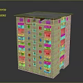 Multi Story Residential Apartment Building With Beige Exterior Balconies Flat Roof And Regular Windows