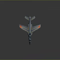 Detailed Grey Jet Aircraft Model With Blue Canopy And Red Wing Markings