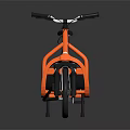 Orange Modern Two Seater Bicycle With Scooter Like Design And White Rims