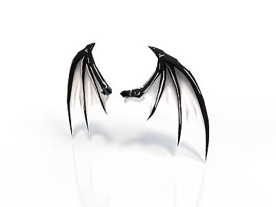 Stylish Shiny Black Decorative Wings Accessory For Cosplay And Decoration 3d model