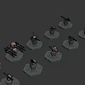 Detailed Chess Pieces Set With Miniature Figures Displayed On Black Background