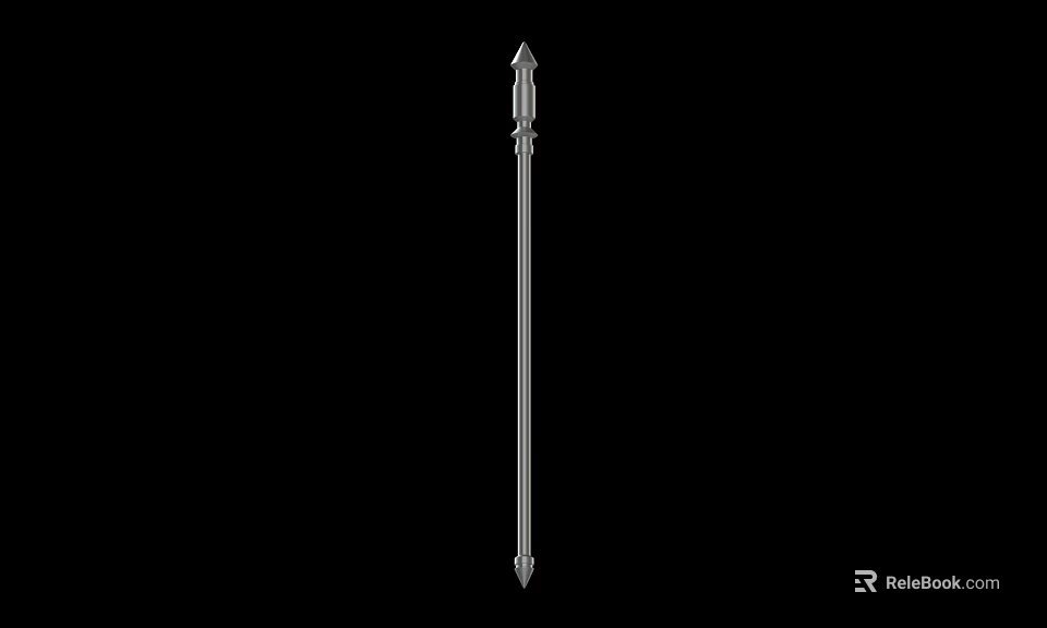 Long Metal Spear with Pointed Tip and Sleek Shaft Design for Historical Weapon Collection 3d model 