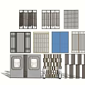Different Room Divider Screens With Lattice Woven Patterns And Styles For Interior Decor 3d model