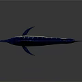 Blue And Silver Swordfish With Long Bill Sleek Body And Reflection On Dark Background