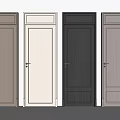 Swing Doors In Various Colors With Modern Design And Simple Handles 3d model