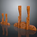 Traditional Wooden Storage Shelving Units with Intricate Carved Patterns in Three Sizes