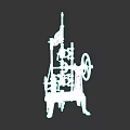 Vintage Industrial Machinery With Metal Frame Gear System And Mechanical Structure