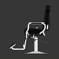 Dark Brown Leather Massage Chair With Metal Frame Footrest And Round Base