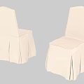 Beige Upholstered Single Chair With Skirt For Modern Living Room Decor