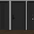 Modern entry door security door entry single door smart door lock password fingerprint lock 3d model