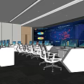 Modern Control Room Command Center 3d model