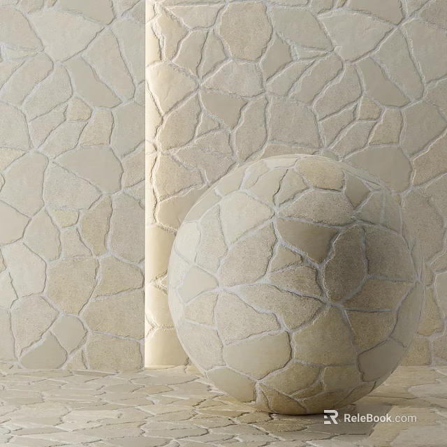 Stone Texture Components With Wall Panel And Spherical Structure Design 3d model