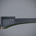 Modern Gray Brick Water Feature Wall With Curved Base And Flowing Water