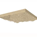 Modern irregular wooden square ceiling shape 3d model