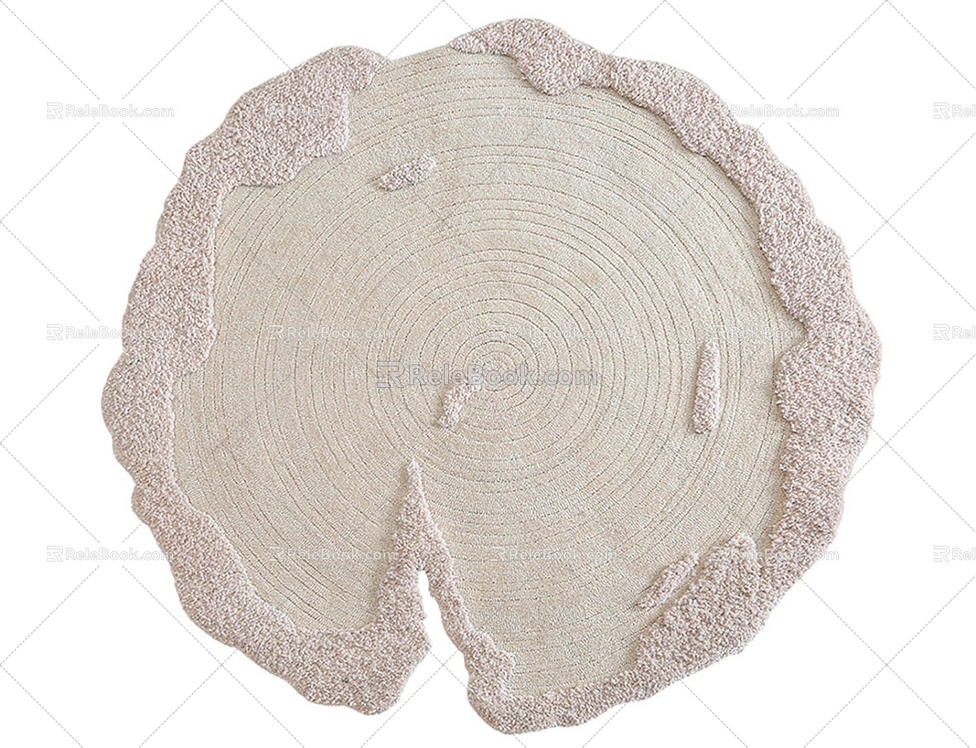 Cream wind round carpet lamb wool profiled model