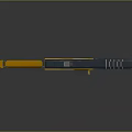 Futuristic Sci Fi Weapon Design With Blue Yellow Accents And Long Barrel Structure