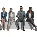 Modern multi-person sitting figure 3d model