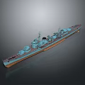 Accurate Detailed Military Warship 3D Model With Naval Equipment And Structure
