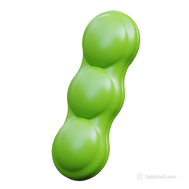 Fresh Green Pea Pod with Plump Peas Inside Vibrant Green Color and Natural Organic Texture 3d model 