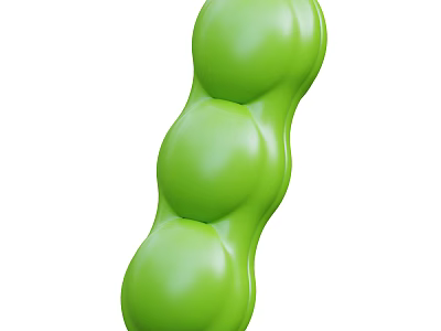 Fresh Green Pea Pod with Plump Peas Inside Vibrant Green Color and Natural Organic Texture 3d model