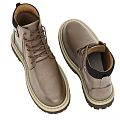 Brown Leather Lace Up Boots With Non Slip Rubber Sole And Ankle Design