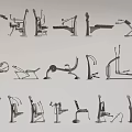 Comprehensive Collection of Fitness Equipment Featuring Various Gym Workout Machines and Tools