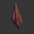 Folded Red Towel with Textured Fabric Displayed on White Background 3d model