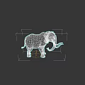 Gray Elephant 3D Rendering With Long Trunk And Curved Tusks 3d model