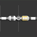 Orbital Space Station Modular Structure Featuring Extended Solar Panel Arrays