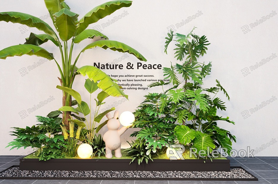 Modern indoor plants landscaping plant combination plant pile flowers and plants model