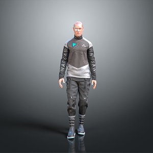 Intelligent Human Science Fiction Man Science Fiction Male Science Fiction Boy Science Fiction Junior Cyber Boy Cyber Handsome 3d model