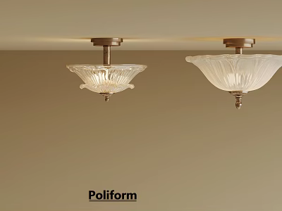 Poliform Elegant Glass Chandeliers With Classic Shades For Home Ceiling 3d model