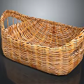 Handwoven Wicker Storage Basket For Household Use With Sturdy Handles And Decorative Design