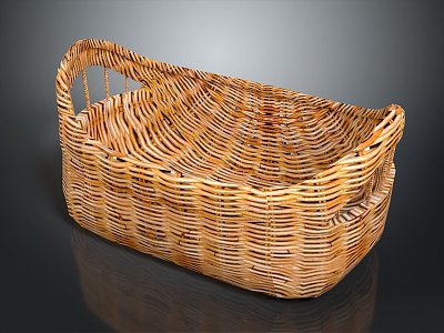 Basket Bamboo Basket Straw Basket Vegetable Basket Egg Basket Storage Basket Bamboo Basket Storage Basket Bamboo Blue 3d model