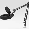 Black Adjustable Arm Table Lamp With Magnifying Glass For Home Furniture